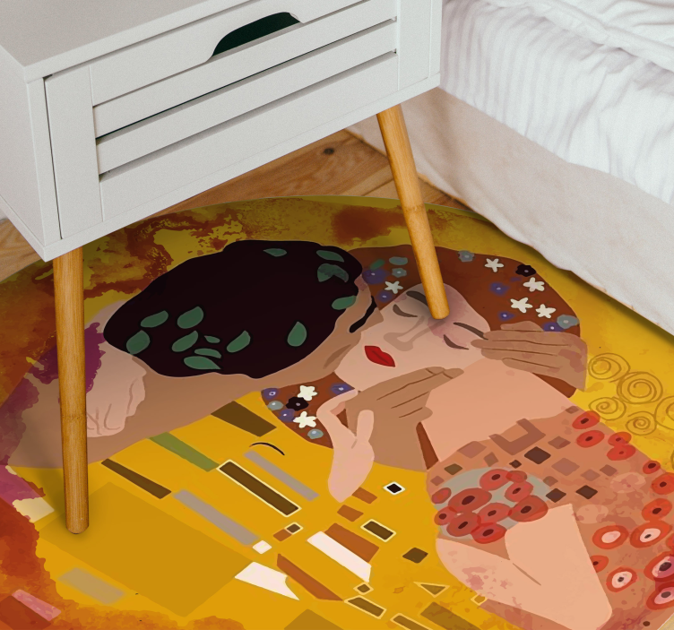 Vinylteppich Vintage Klimts kuss - TenStickers