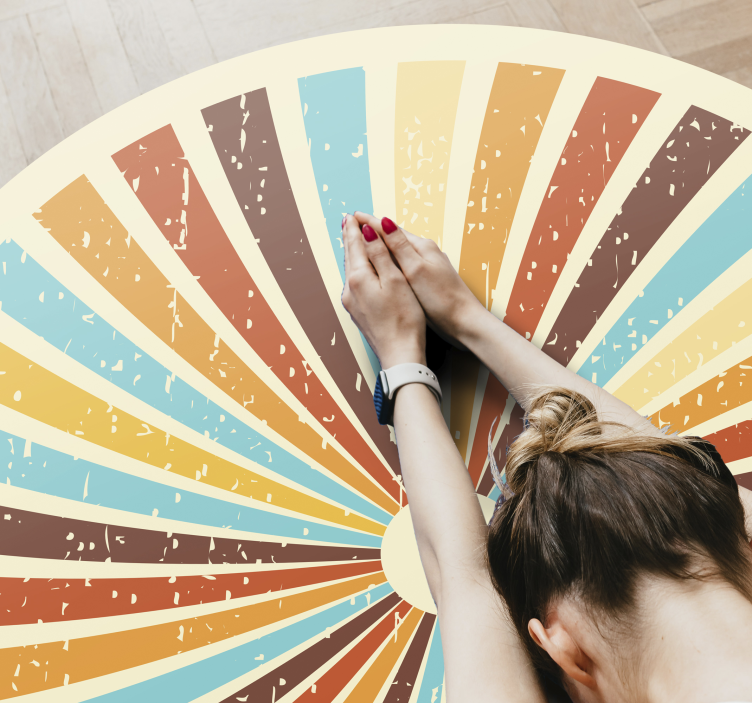 Vinylteppich Vintage Retro sunburst strahlen vinyl teppich - TenStickers