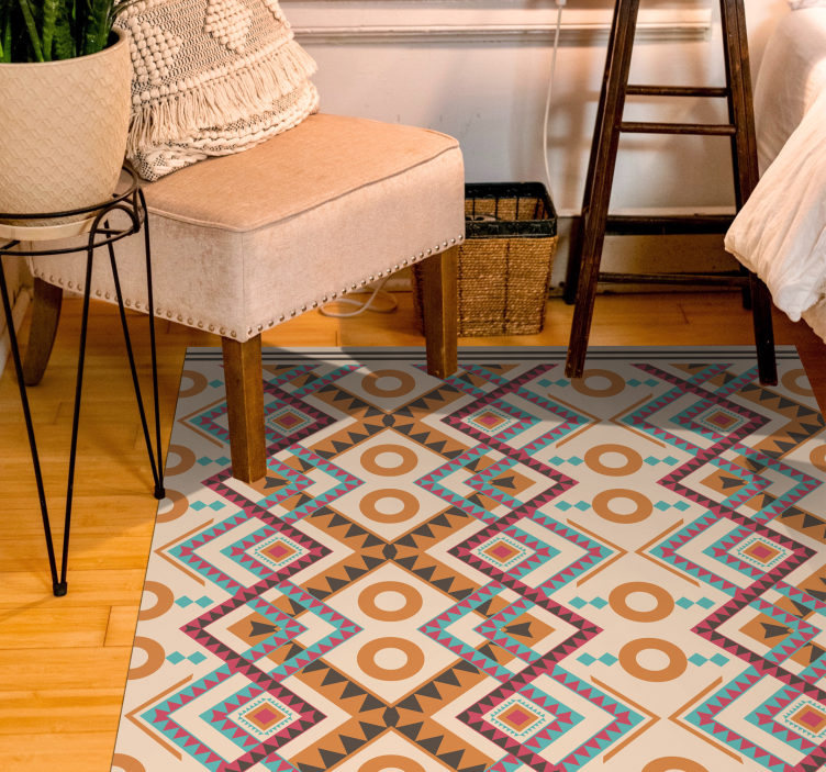 Vinylteppich ethnisch Mehrfarbiges rautenmuster - TenStickers