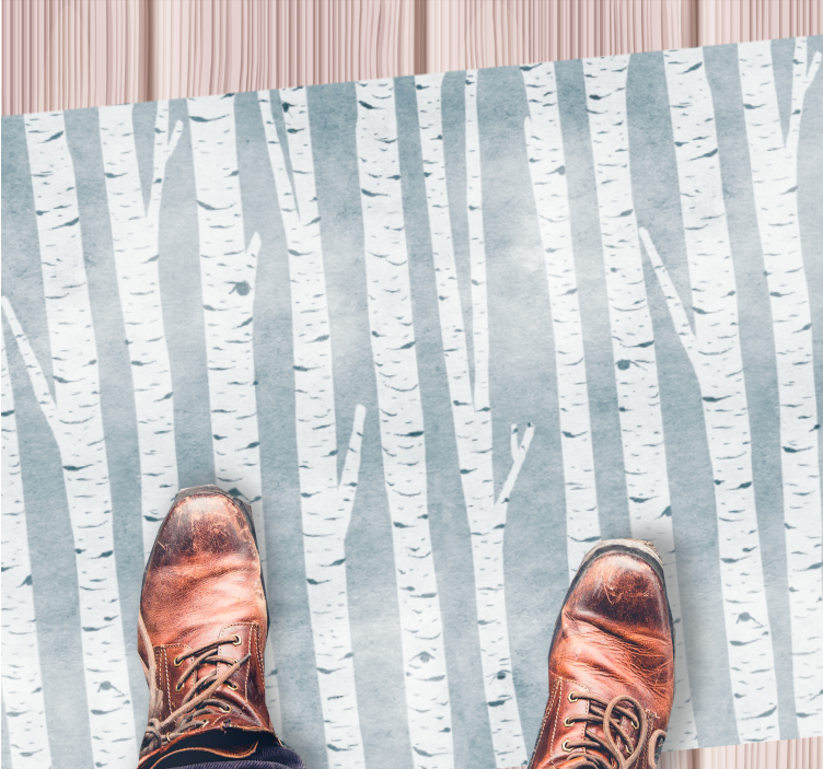 Vinylteppich Esszimmer Birke im nordischen stil - TenStickers