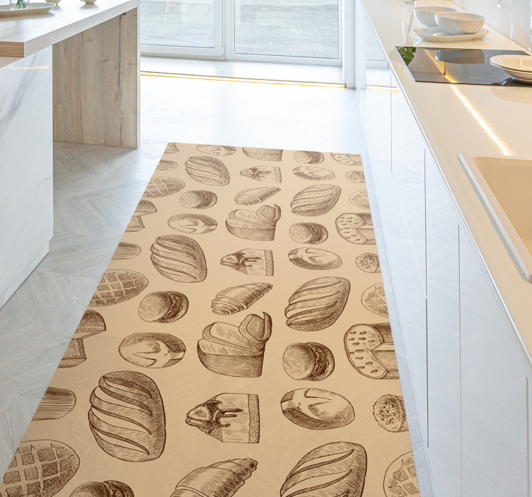 Vinyl Teppich Küche Bäckerei Design - TenStickers