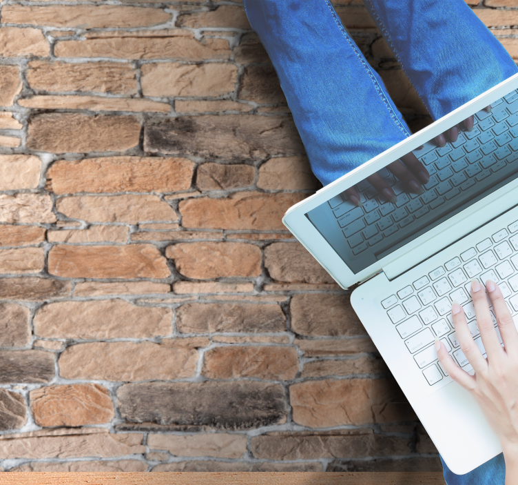 Vinylteppich steinoptik mit realistischem ziegelmuster - TenStickers