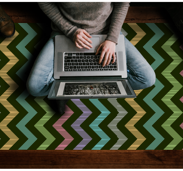 Vinylteppich Streifen buntes zickzack-muster - TenStickers