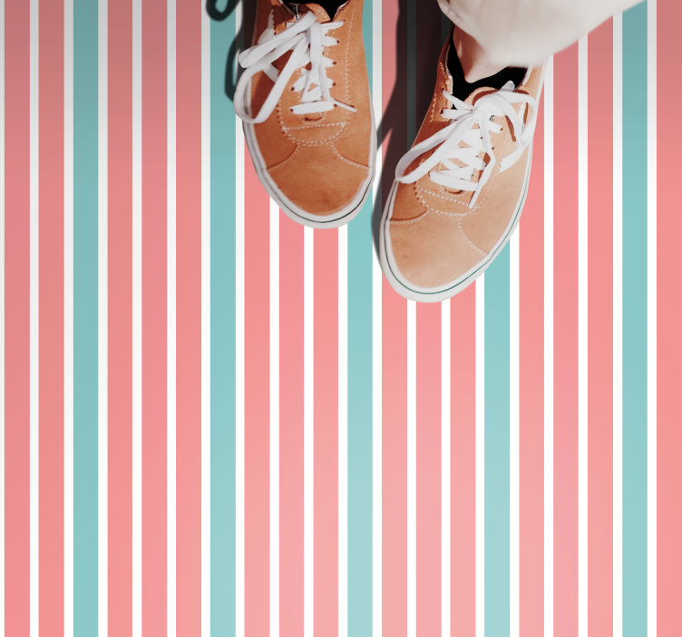 Vinylteppich streifen im leuchtenden streifenmuster - TenStickers