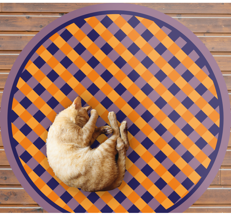 Vinylteppich Streifen kräftiges schachbrettmuster - TenStickers