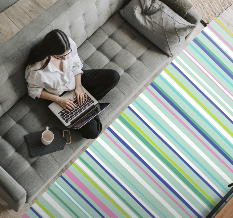 Vinylteppich Streifen mehrfarbige elegante muster - TenStickers