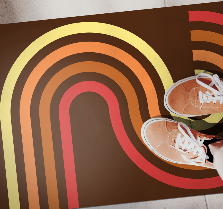 Vinyl Teppich Vintage retro-streifen - TenStickers