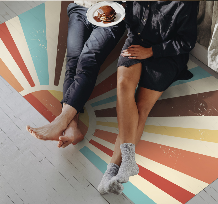 Vinylteppich Streifen sunburst-streifen - TenStickers