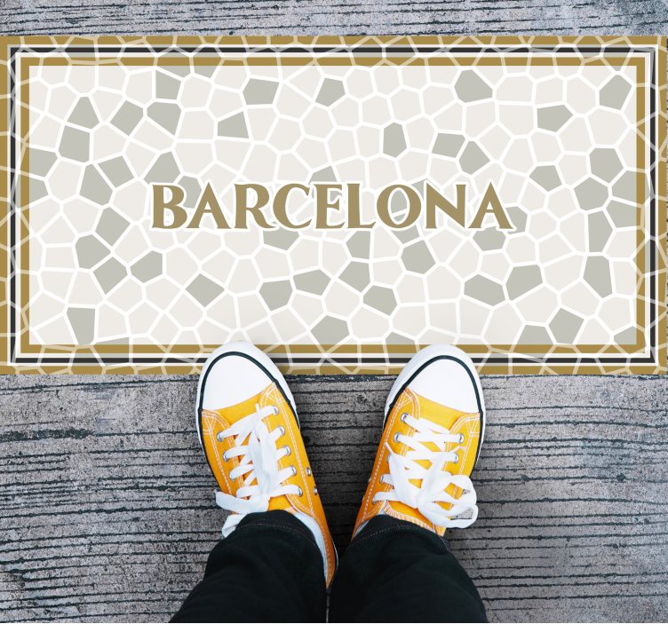 Vinylteppich Spruch Barcelona römisches mosaik - TenStickers