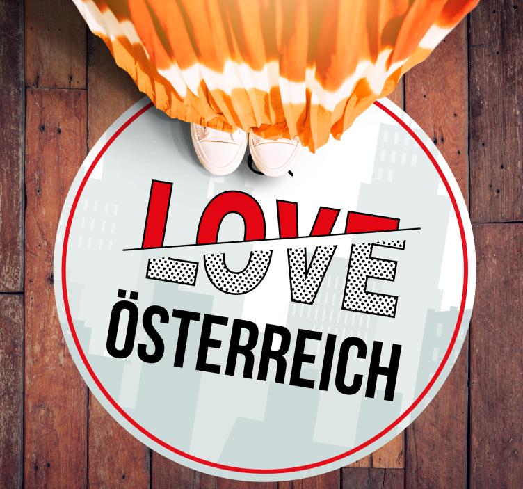 Vinylteppich Spruch Ich liebe Österreich - TenStickers