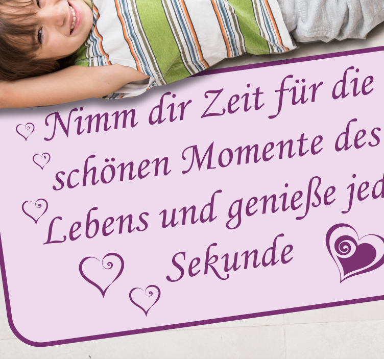 Vinylteppich Spruch Lila text mit herz - TenStickers