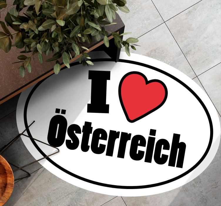 Vinylteppich Spruch Rotes herz und ich liebe Österreich phrase - TenStickers