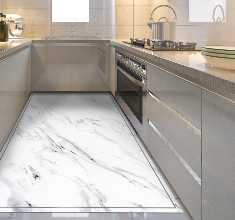 Vinyl Teppich modern für Küchenmarmoreffekt - TenStickers