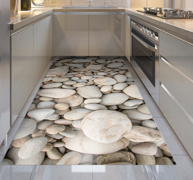 Vinyl Teppich weiße kleine Steine - TenStickers