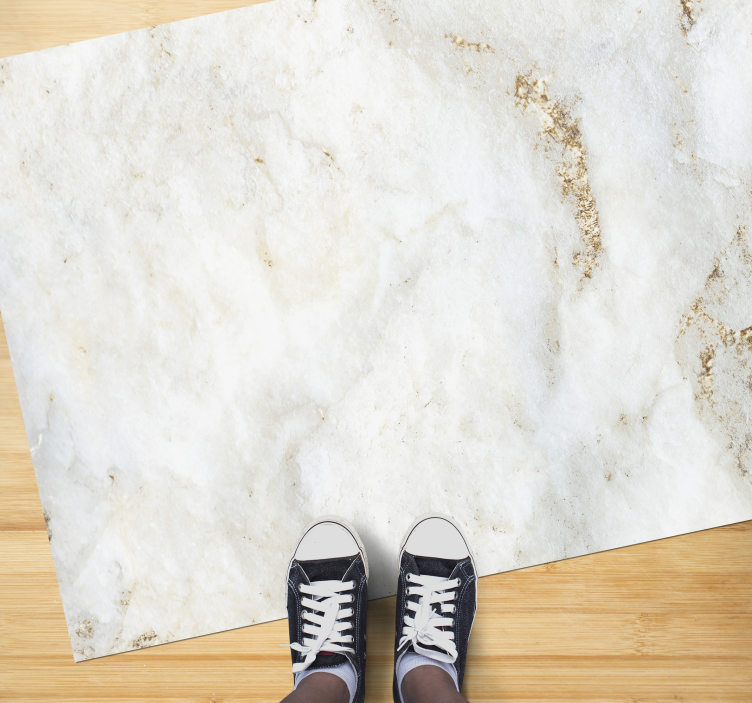 Vinylteppich Steine Weißer und goldener marmor - TenStickers