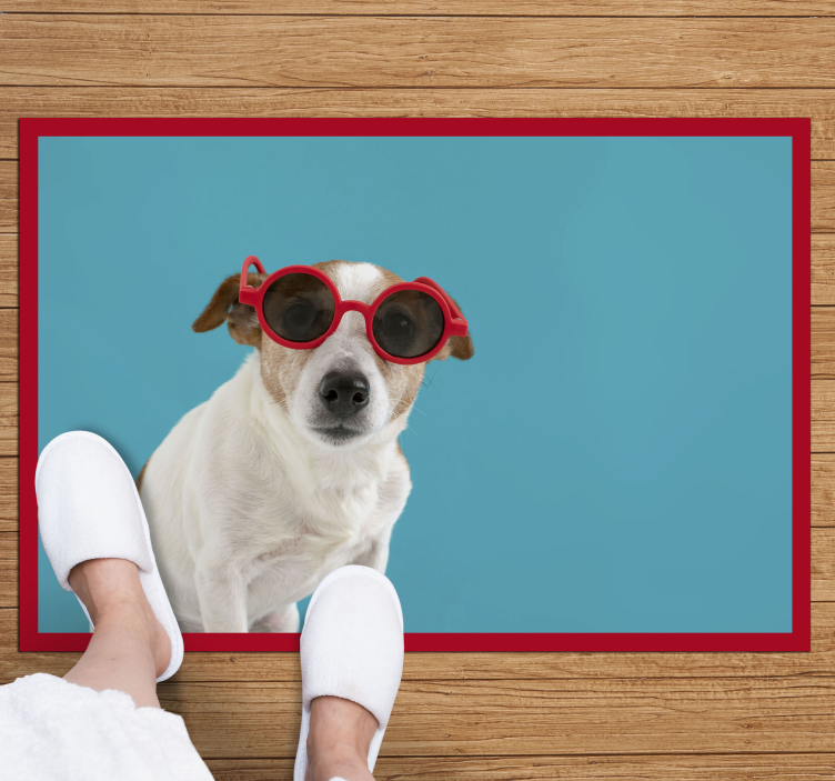 Vinylteppich Tiere Sonnenbrille hund - TenStickers