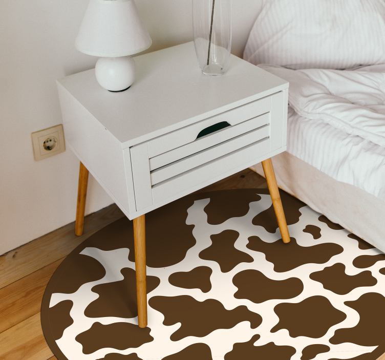 Vinylteppich Animal Print Braune kuh - TenStickers
