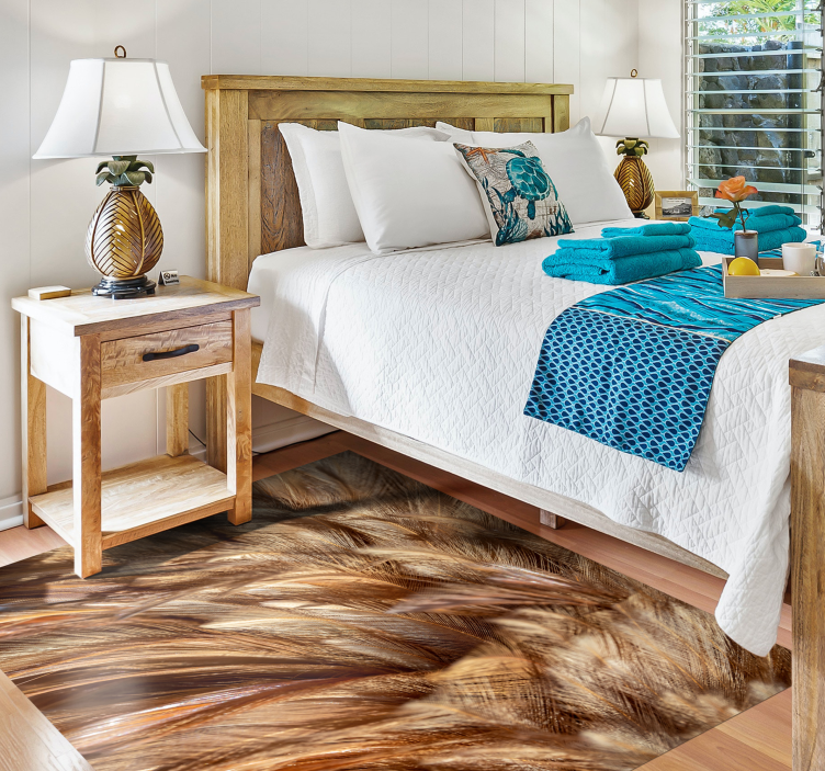 Vinylteppich Animal Print Flauschige schwanzfedern - TenStickers