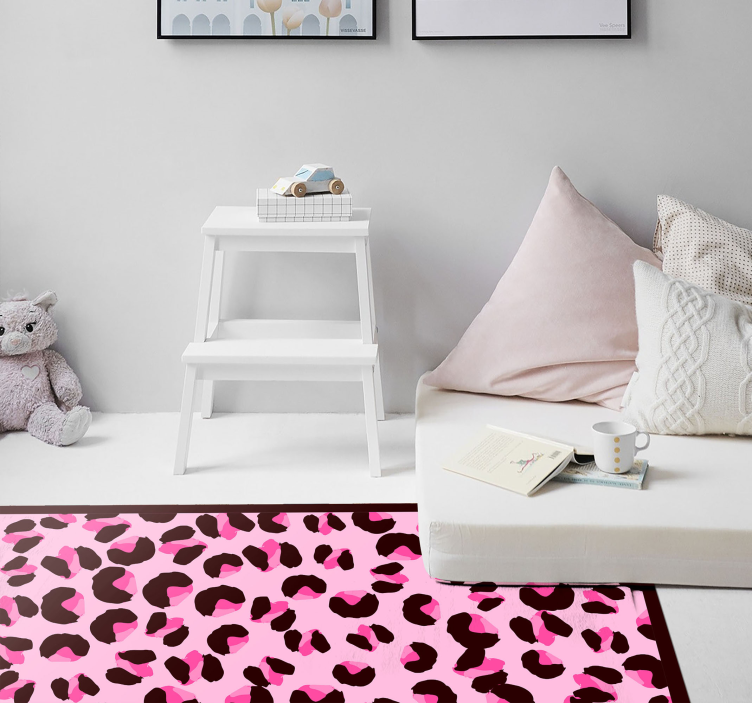 Vinylteppich Animal Print Leuchtend rosa leopard - TenStickers