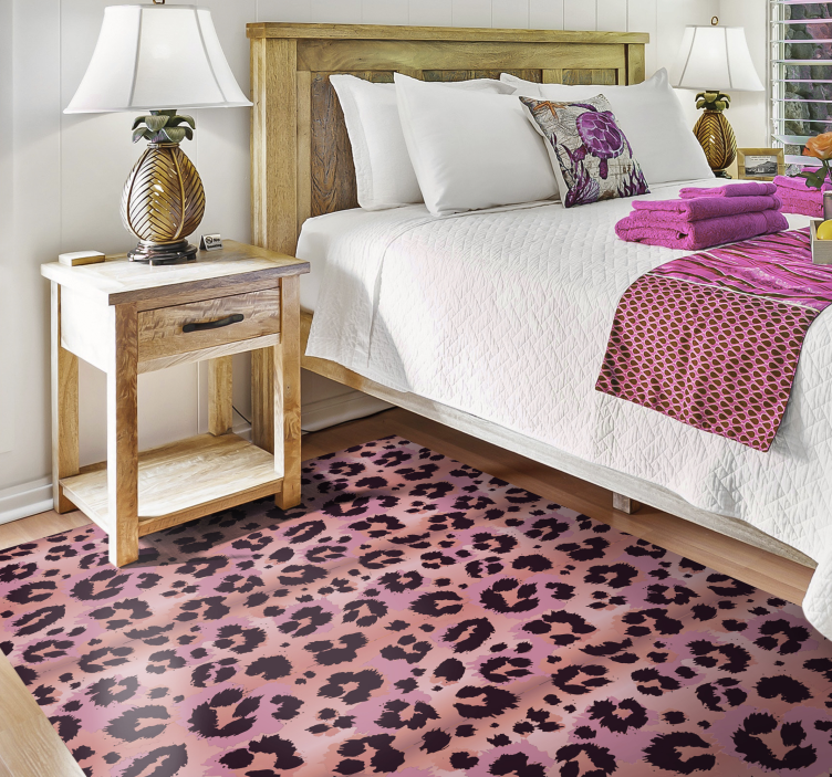 Vinylteppich Animal Print Rosa leopard - TenStickers