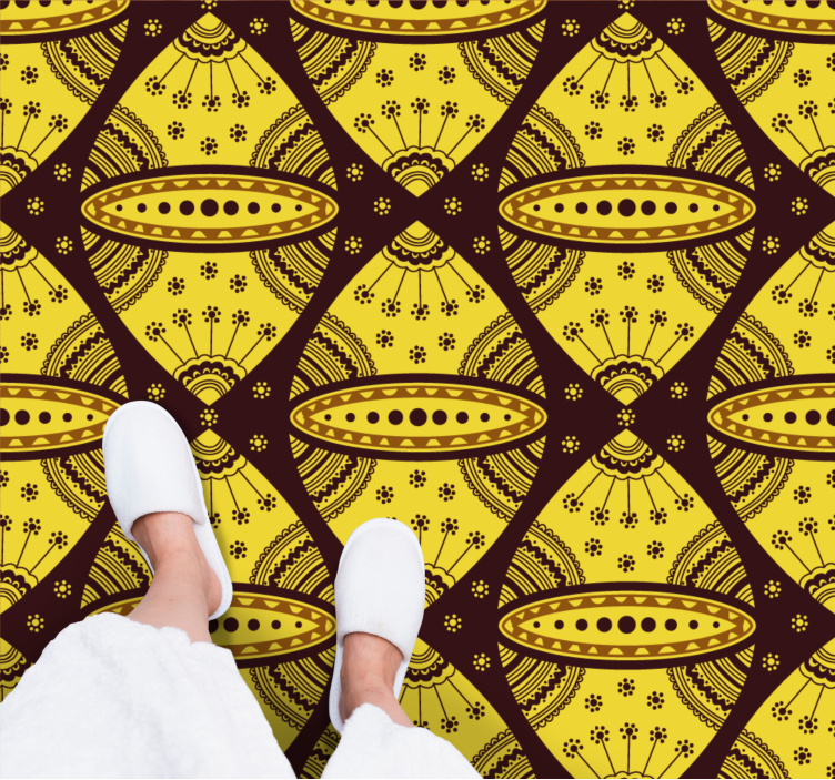 Vinylteppich Afrikanisches Muster in Gelb - TenStickers