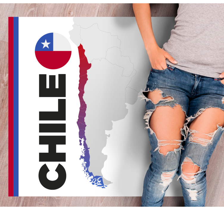 Vinylteppich Weltkarte Geografische form von chile - TenStickers