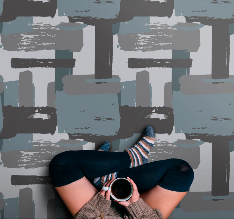 Vinylteppich modern Helle Farben bemalte blöcke - TenStickers