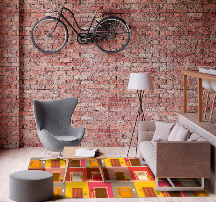 Vinylteppich modern Türen auf dem bodenteppich - TenStickers