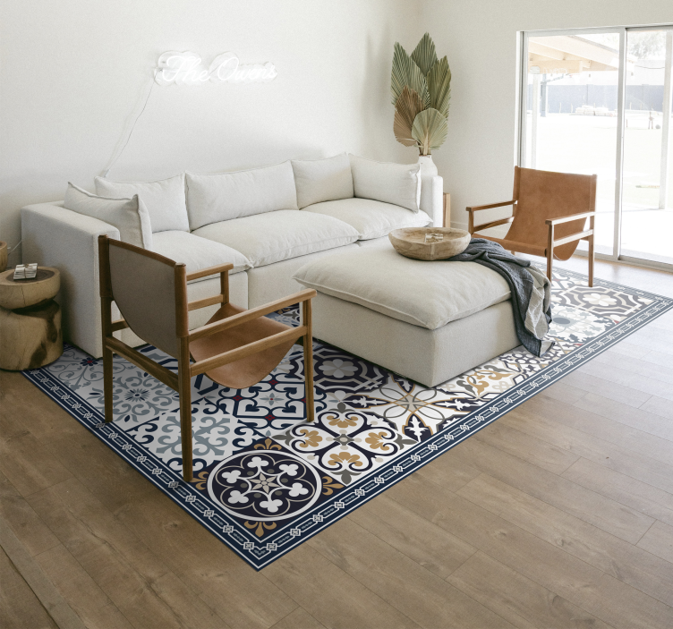 Vinyl Teppich Wohnzimmer Zementmuster - TenStickers