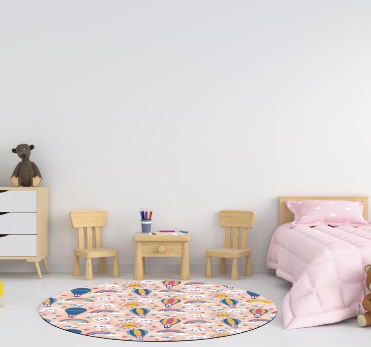 Bezaubernde wolken und regenbogen babys vinyl teppich - TenStickers