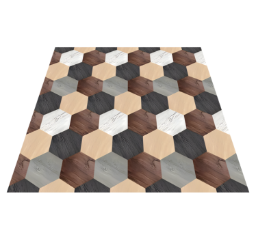 Vinyl teppich küche mit gemischten holzhexagonen - TenStickers