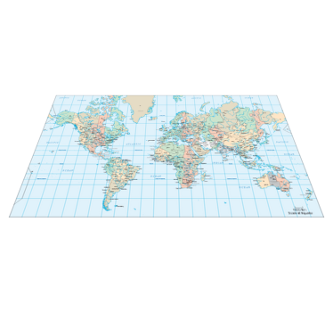 Vinyl teppich weltkarte mit englisch stundenplan - TenStickers