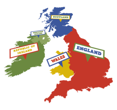 Vinyl teppich weltkarte buntes großbritannien - TenStickers