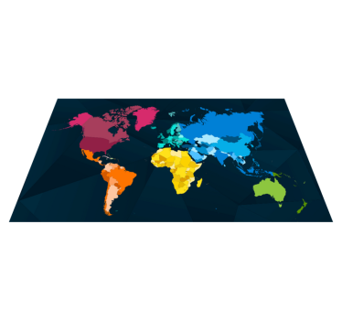Moderner bunter weltkarten vinyl teppich - TenStickers