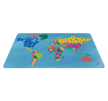 Farbige länder weltkarte vinyl teppich - TenStickers