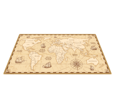 Vintage weltkarte vinyl teppich - TenStickers