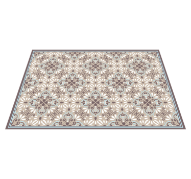 Vinylteppich Blumen Beige weißer mosaik-vinylteppich - TenStickers