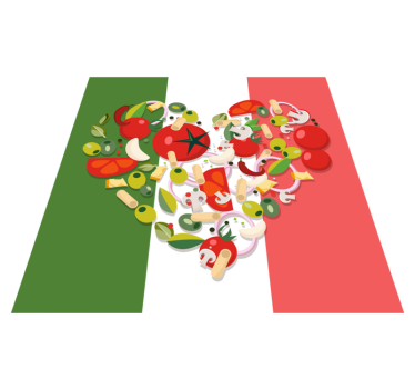 Vinylteppich Wohnzimmer Italien essen flagge - TenStickers