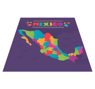 Vinyl Teppich Weltkarte bunte mexiko karte - TenStickers