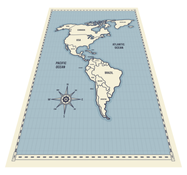 Vinyl Teppich Weltkarte karte von amerika - TenStickers