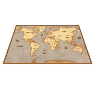 Vinyl Teppich Weltkarte vintage-beige-layout - TenStickers
