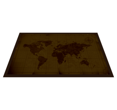 Vinyl Teppich Weltkarte antikbraunes design - TenStickers