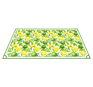 Vinylteppich Textur Alf zitronen und limetten rahmen - TenStickers