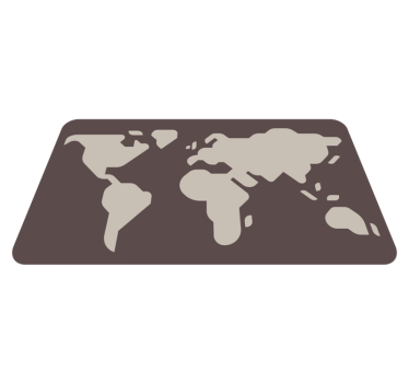 Vinyl Teppich Weltkarte beiges und graues motiv - TenStickers