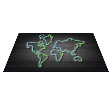 Vinyl Teppich Weltkarte neon-umriss - TenStickers