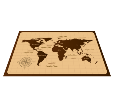 Vinyl Teppich Weltkarte braunes vintage-design - TenStickers