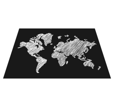 Vinyl Teppich Weltkarte tafel graues design - TenStickers