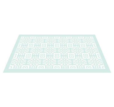 Vinyl Teppich Küche Helles aquamarin vintage-blumenmuster - TenStickers