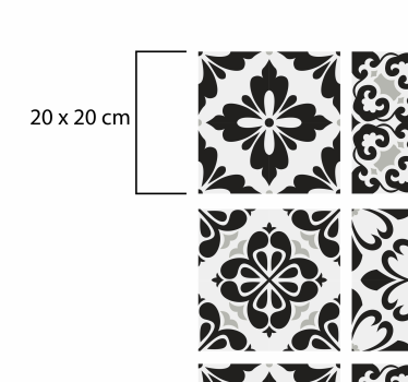 Schwarz-Weiß-Fliesen Vinyl Teppich Küche - TenStickers