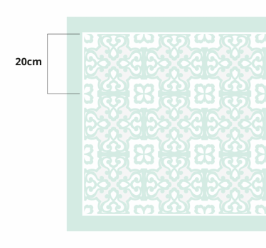 Vinyl Teppich Küche Helles aquamarin vintage-blumenmuster - TenStickers